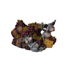 Drunken Happy Full Mice Wine Bottle Holder Figurine